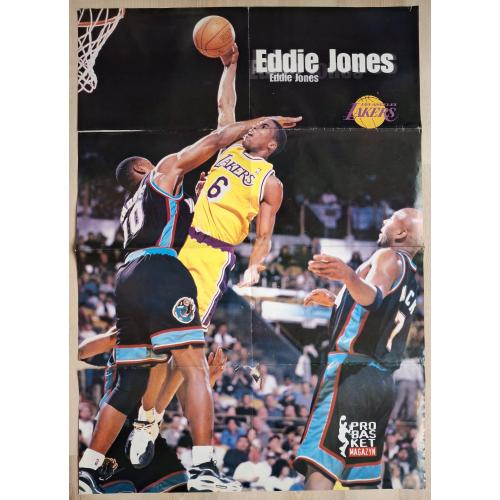 Плакат Постер НБА Баскетбол Эдди Джонс NBA Basketball Vintage Poster Eddie Jones