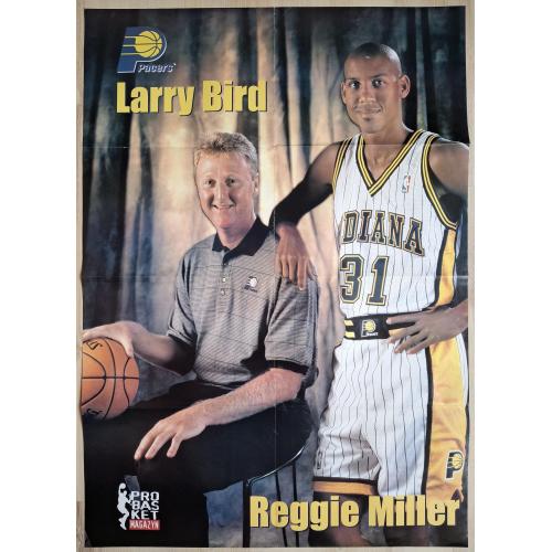 Плакат Постер Баскетбол Ларри Бёрд Реджи Миллер Basketball Vintage Poster Larry Bird &amp; Reggie Miller