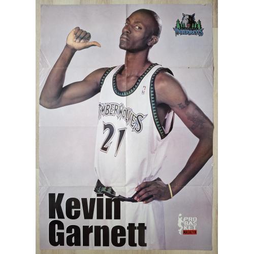 Плакат Постер НБА Баскетбол Кевин Гарнетт NBA Basketball Vintage Poster Kavin Garnett