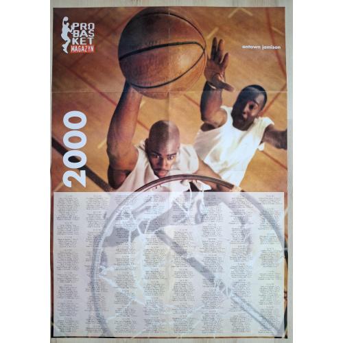 Плакат Постер НБА Баскетбол Антуан Джеймисон NBA Basketball Vintage Poster Antawn Jamison 2000