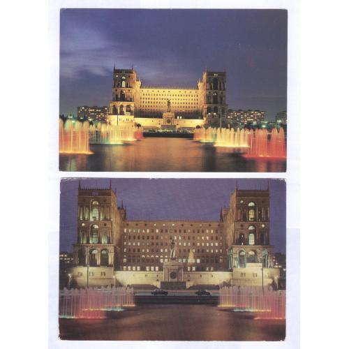 Почтовая карточка Баку Дом правительства Фото Н. Аряев В. Панов Азербайджан СССР Пропаганда