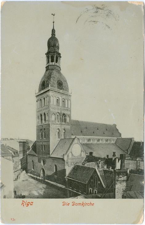 Рига Домский собор Riga Die Domkirche Почта Киев 1905 год 
