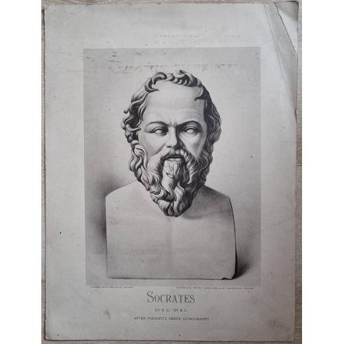 Сократ Портрет Фототипия Socrates Synnberg photo-gravure Co. Chicago After Visconti's greek iconogr.