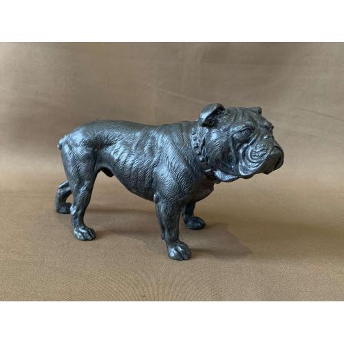 Статуэтка Собака бульдог Скульптурна композиція Собака Бульдог Оловʼяний сплав лиття