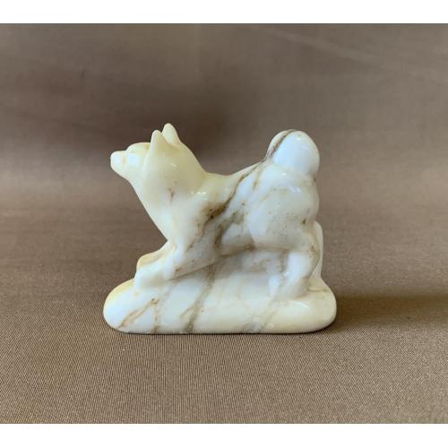 Статуэтка Собака Лайка Камень Скульптурна композиція «Лайка» Різьблення по каменю