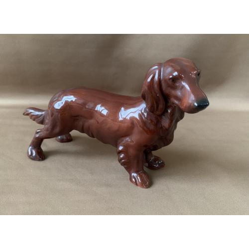 Статуэтка Собака такса Скульптурна композиція Довгошерстна такса Кераміка