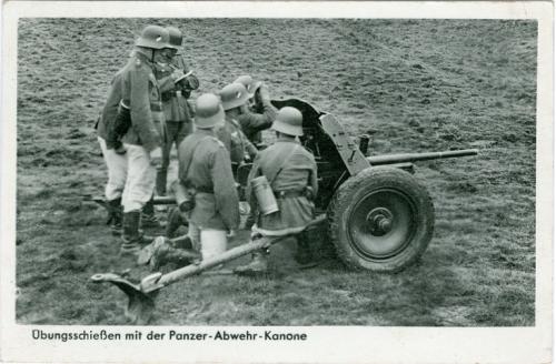 Третий Рейх Вторая мировая война Германия 1939 год Оккупация Вермахт Пушка Солдаты Фельдпост