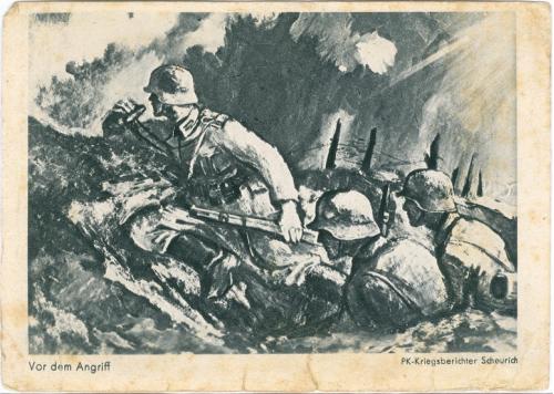 Третий Рейх Вторая мировая война Германия 1944 год Оккупация Вермахт Солдаты Фельдпост
