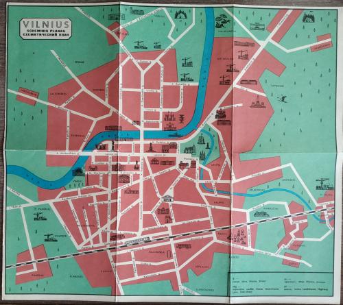 Вильнюс Схематический План 1960-е годы Vilnius Scheminis Planas
