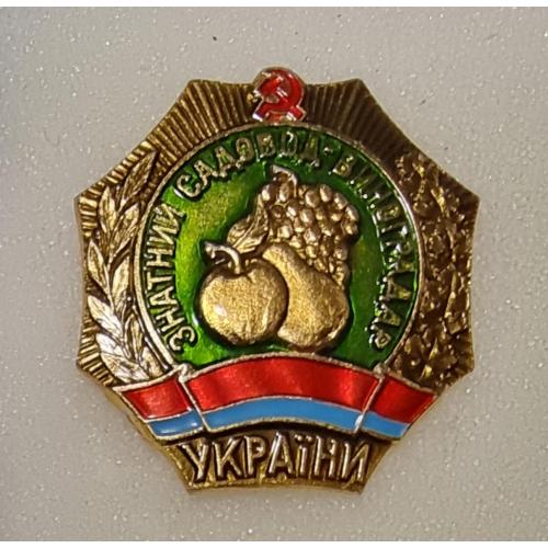 Значок Знак Знатний садовод-виноградар України Знак Знатный садовод-виноградарь Украины