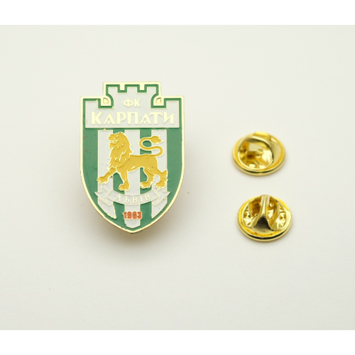 Большой позолоченный значок ФК Карпаты Львов  Львовская область 32 мм. (вид 2)