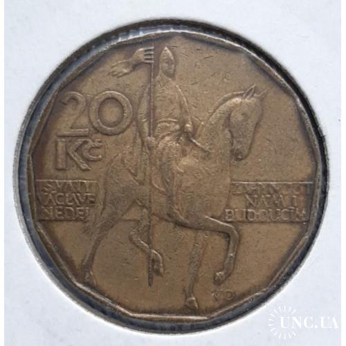 20 крон 1993 Чехія, монета в холдері 