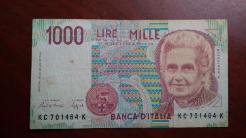 1000 лир 1990 года Италия