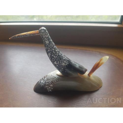 Птица сувенир. (Зуб кашалота) Ручная работа 1970-е СССР