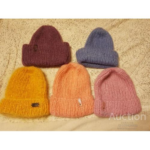 Вязанная шапка ручная работа (акрил/махер/шерсть)