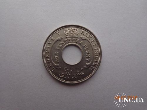 Британская Западная Африка 1/10 пенни 1933 George V СУПЕР состояние редкая