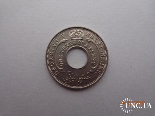 Британская Западная Африка 1/10 пенни 1935 George V СУПЕР состояние редкая
