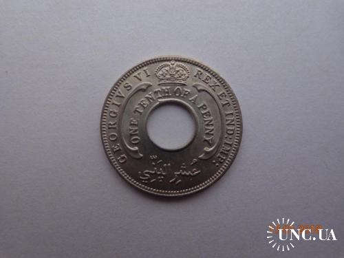 Британская Западная Африка 1/10 пенни 1944 George VI СУПЕР состояние очень редкая
