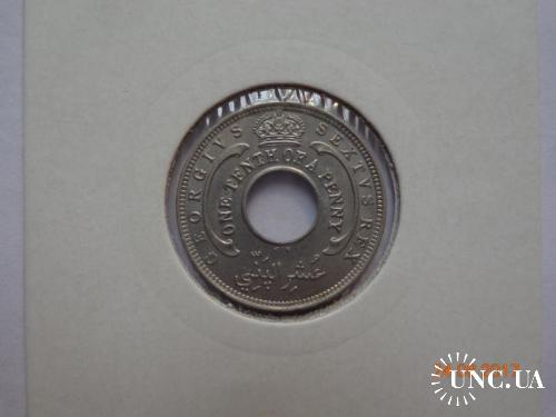 Британская Западная Африка 1/10 пенни 1950KN George VI СУПЕР состояние очень редкая
