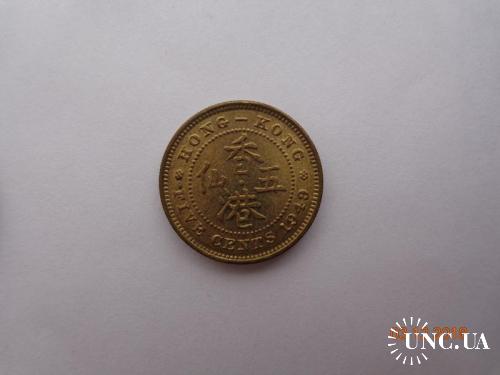 Британский Гонконг 5 центов 1949 George VI СУПЕР состояние очень редкая
