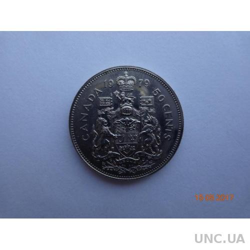Канада 50 центов 1979 Elizabeth II отличное состояние редкая
