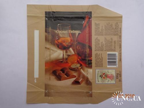 Обёртка от шоколада "Cognac-Truffel" 100g (Weinrich &amp; Co. GmbH, Herford, Германия) (1998) 2
