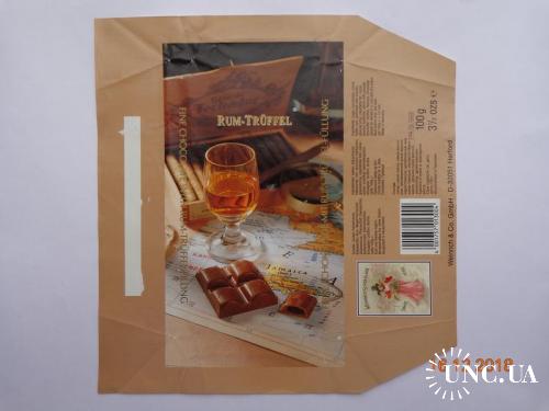 Обёртка от шоколада "Rum-Truffel" 100g (Weinrich &amp; Co. GmbH, Herford, Германия) (1998) 1
