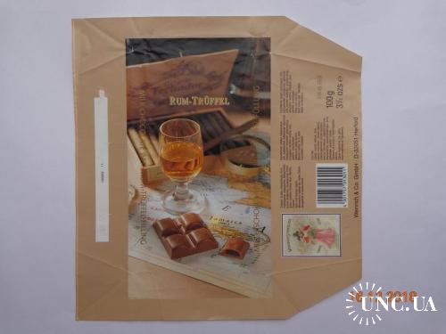 Обёртка от шоколада "Rum-Truffel" 100g (Weinrich &amp; Co. GmbH, Herford, Германия) (1998) 2
