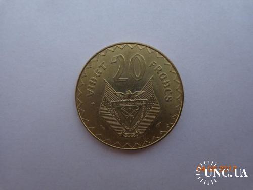 Руанда 20 франков 1977 "Millet flower" СУПЕР состояние очень редкая
