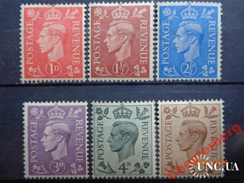 Серия из 6 марок Великобритании "Коронация George VI" (1937)
