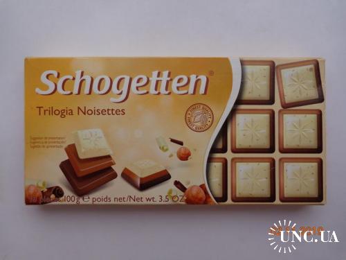Упаковка от шоколада "Schogetten Trilogia Noisettes" 100 g (Lugwig Schokolade, Saarlouis, Германия)
