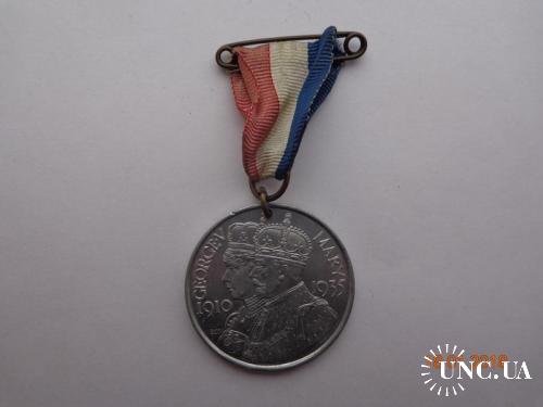 Великобритания. Медаль с лентой к 25-летию правления короля George V 1935 СУПЕР состояние редкая 2
