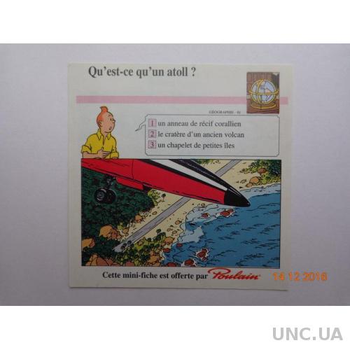 Вкладыш от шоколада "Poulain" (Франция) № 01 "Atoll" (2)