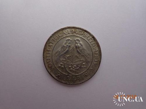 Южная Африка 1/4 пенни (фартинг) 1943 George VI отличное состояние очень редкая
