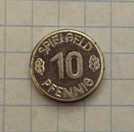  Гральний жетон 10 пфенігів, НДР.