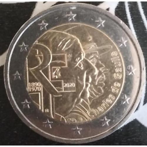 Юбилейная монета 2002 года в достоинстве 2 Эвро  "Шарль де Голь"