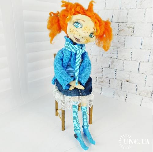 Авторская текстильная кукла Пеппи Длинный чулок
