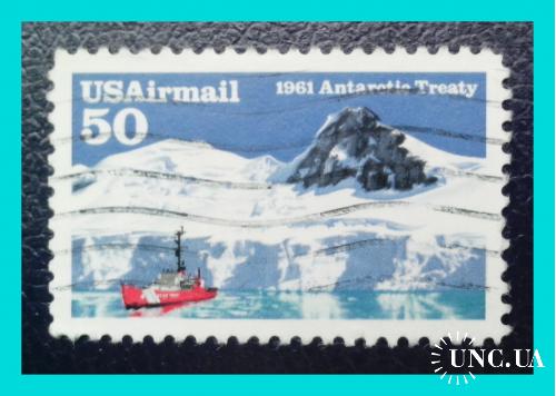 Марка  авиапочты  США  ""Landscapes:  Antarctic Treaty"  (1991 г. /  50 ц.).