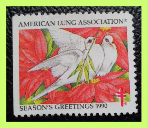 Непочтовая  марка  США  "American Lung Association" (V-2 / 1990 г.)