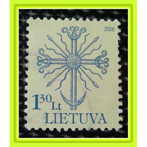 Почтовая  марка Литвы  «Кованые  вершины памятников - «Vaizgakiemis»".