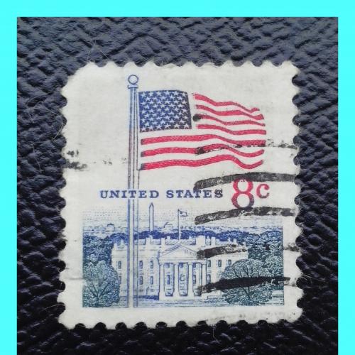 Почтовая  марка  США  «Flag  over  White  House»  (1971 г.).