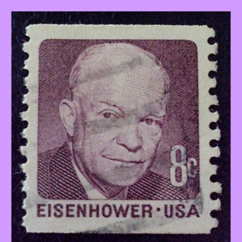 Почтовая  марка  США   «Президент Д.Эйзенхауэр» (7) V - 2.