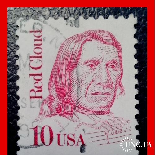 Почтовая марка США «Вождь Красное Облако» (13).