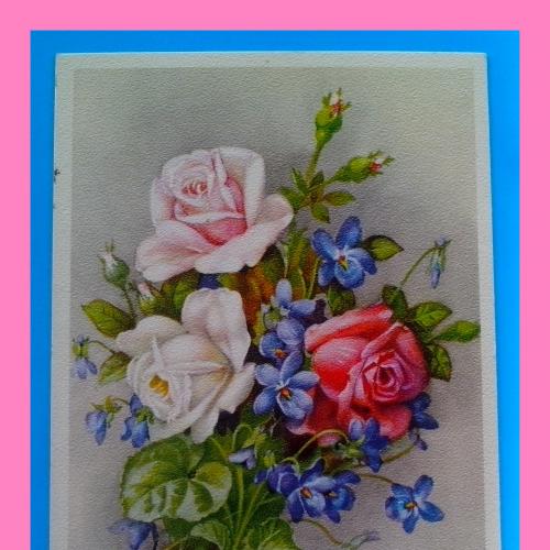 Почтовая  открытка  США  «Roses  and Violets».