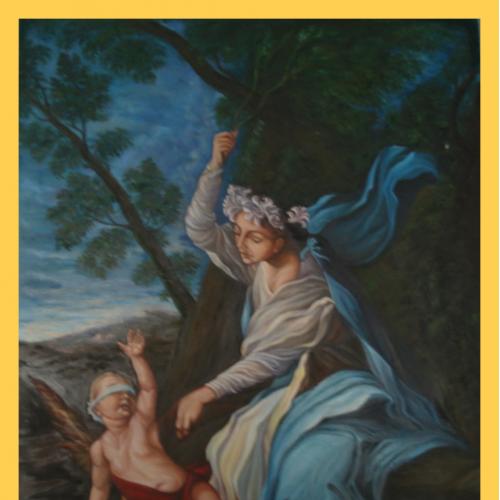 Продам свободную копию картины Пауля Трогера (?) "Невинность наказывает Амура".