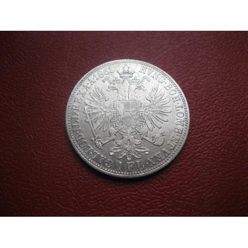 Австрия 1 флорин (florin) 1861 г. Серебро .Оригинал .Состояние !