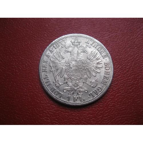 Австрия 1 флорин (florin) 1877 г. Серебро .Оригинал .Состояние !