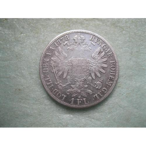 Австрия 1 флорин (florin) 1878г. Серебро .Оригинал .Хороший сохран !(2)