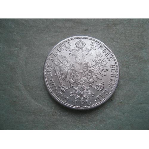 Австрия 1 флорин (florin) 1878г. Серебро .Оригинал .Хороший сохран !