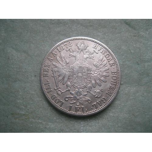 Австрия 1 флорин (florin) 1878г. Серебро .Оригинал .Состояние !(2)